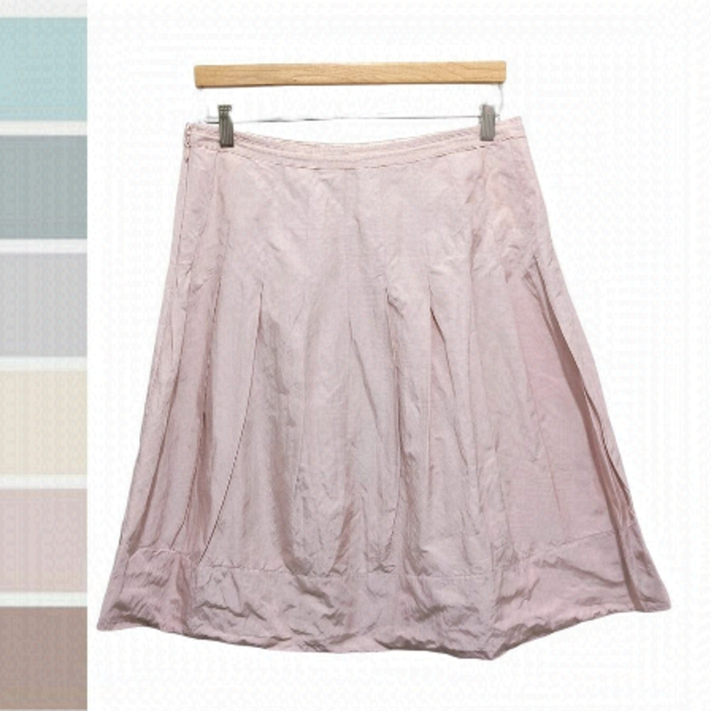 CABI pink pleated a line skirt Dusty rose size 6 @C